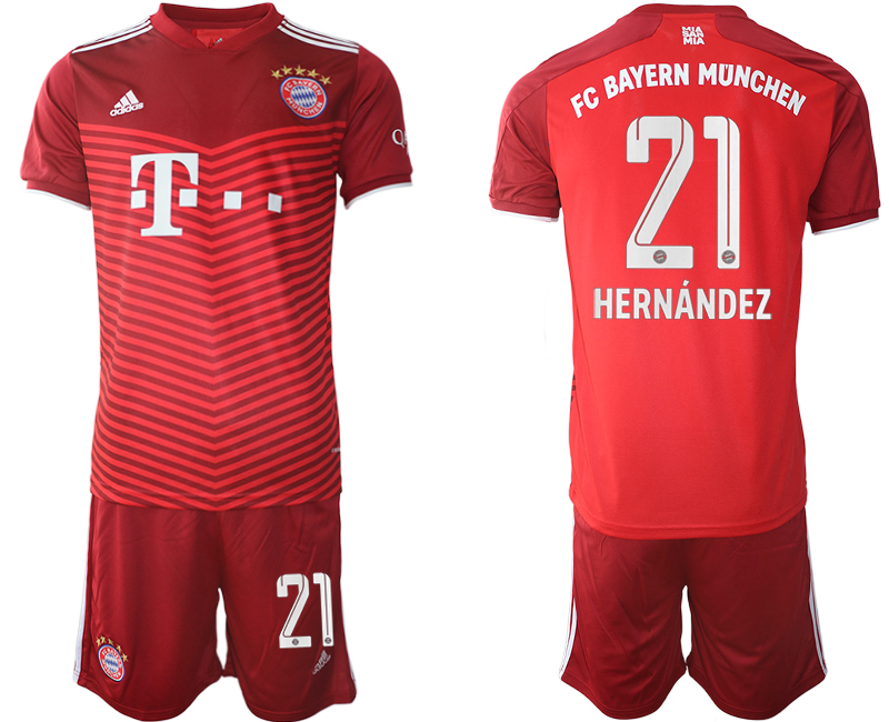 Men 2021-2022 Club Bayern Munich home red #21 Soccer Jersey